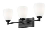Three Light Vanity by Z-Lite - Oren Collection, Matte Black Finish - 7004-3V-MB