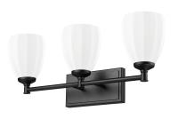 Three Light Vanity by Z-Lite - Oren Collection, Matte Black Finish - 7004-3V-MB