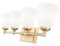 Four Light Vanity by Z-Lite - Oren Collection, Modern Gold Finish - 7004-4V-MGLD