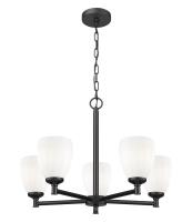 Five Light Chandelier by Z-Lite - Oren Collection, Matte Black Finish - 7004-5MB