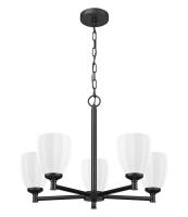 Five Light Chandelier by Z-Lite - Oren Collection, Matte Black Finish - 7004-5MB