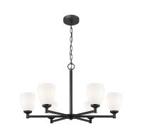 Six Light Chandelier by Z-Lite - Oren Collection, Matte Black Finish - 7004-6MB