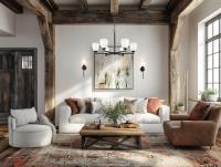 Six Light Chandelier by Z-Lite - Oren Collection, Matte Black Finish - 7004-6MB