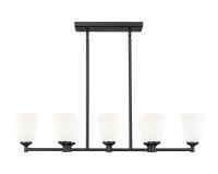 Eight Light Linear Chandelier by Z-Lite - Oren Collection, Matte Black Finish - 7004-8L-MB