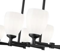 Eight Light Linear Chandelier by Z-Lite - Oren Collection, Matte Black Finish - 7004-8L-MB