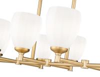 Eight Light Linear Chandelier by Z-Lite - Oren Collection, Modern Gold Finish - 7004-8L-MGLD