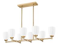 Eight Light Linear Chandelier by Z-Lite - Oren Collection, Modern Gold Finish - 7004-8L-MGLD