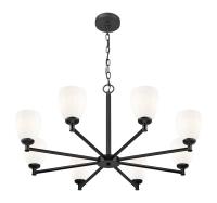 Eight Light Chandelier by Z-Lite - Oren Collection, Matte Black Finish - 7004-8MB