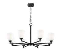 Eight Light Chandelier by Z-Lite - Oren Collection, Matte Black Finish - 7004-8MB