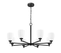Eight Light Chandelier by Z-Lite - Oren Collection, Matte Black Finish - 7004-8MB