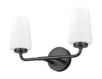 Two Light Vanity by Z-Lite - Montford Collection, Matte Black Finish - 7005-2V-MB