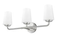 Three Light Vanity by Z-Lite - Montford Collection, Brushed Nickel Finish - 7005-3V-BN