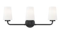 Three Light Vanity by Z-Lite - Montford Collection, Matte Black Finish - 7005-3V-MB