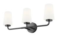 Three Light Vanity by Z-Lite - Montford Collection, Matte Black Finish - 7005-3V-MB