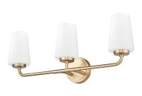 Three Light Vanity by Z-Lite - Montford Collection, Modern Gold Finish - 7005-3V-MGLD