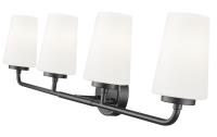 Four Light Vanity by Z-Lite - Montford Collection, Matte Black Finish - 7005-4V-MB