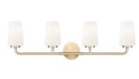 Four Light Vanity by Z-Lite - Montford Collection, Modern Gold Finish - 7005-4V-MGLD
