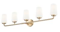 Five Light Vanity by Z-Lite - Montford Collection, Modern Gold Finish - 7005-5V-MGLD