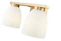 Two Light Vanity by Z-Lite - Naya Collection, Modern Gold Finish - 7518-2V-MGLD