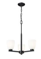 Three Light Chandelier by Z-Lite - Naya Collection, Matte Black Finish - 7518-3MB
