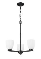 Three Light Chandelier by Z-Lite - Naya Collection, Matte Black Finish - 7518-3MB