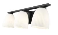 Three Light Vanity by Z-Lite - Naya Collection, Matte Black Finish - 7518-3V-MB