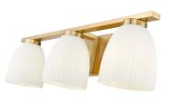 Three Light Vanity by Z-Lite - Naya Collection, Modern Gold Finish - 7518-3V-MGLD