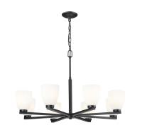 Eight Light Chandelier by Z-Lite - Naya Collection, Matte Black Finish - 7518-8MB