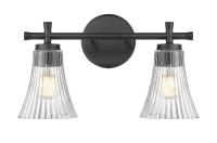 Two Light Vanity by Z-Lite - Belle Collection, Matte Black Finish - 7519-2V-MB