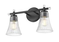 Two Light Vanity by Z-Lite - Belle Collection, Matte Black Finish - 7519-2V-MB