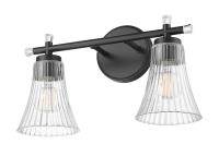 Two Light Vanity by Z-Lite - Belle Collection, Matte Black Finish - 7519-2V-MB