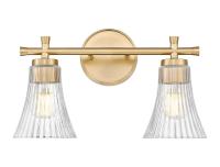 Two Light Vanity by Z-Lite - Belle Collection, Modern Gold Finish - 7519-2V-MGLD