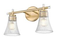 Two Light Vanity by Z-Lite - Belle Collection, Modern Gold Finish - 7519-2V-MGLD