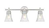 Three Light Vanity by Z-Lite - Belle Collection, Brushed Nickel Finish - 7519-3V-BN