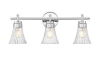 Three Light Vanity by Z-Lite - Belle Collection, Chrome Finish - 7519-3V-CH
