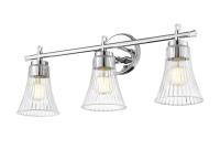 Three Light Vanity by Z-Lite - Belle Collection, Chrome Finish - 7519-3V-CH