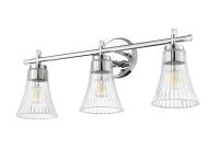 Three Light Vanity by Z-Lite - Belle Collection, Chrome Finish - 7519-3V-CH