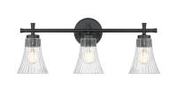 Three Light Vanity by Z-Lite - Belle Collection, Matte Black Finish - 7519-3V-MB