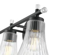 Three Light Vanity by Z-Lite - Belle Collection, Matte Black Finish - 7519-3V-MB