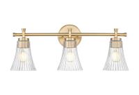 Three Light Vanity by Z-Lite - Belle Collection, Modern Gold Finish - 7519-3V-MGLD