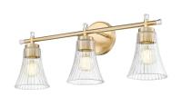 Three Light Vanity by Z-Lite - Belle Collection, Modern Gold Finish - 7519-3V-MGLD