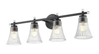 Four Light Vanity by Z-Lite - Belle Collection, Matte Black Finish - 7519-4V-MB