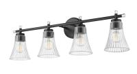 Four Light Vanity by Z-Lite - Belle Collection, Matte Black Finish - 7519-4V-MB