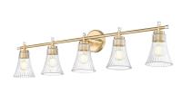 Five Light Vanity by Z-Lite - Belle Collection, Modern Gold Finish - 7519-5V-MGLD