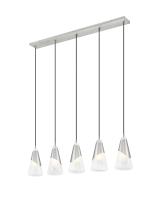 Five Light Linear Chandelier by Z-Lite - Aimie Collection, Brushed Nickel Finish - 828P6-5L-BN