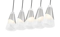 Five Light Linear Chandelier by Z-Lite - Aimie Collection, Brushed Nickel Finish - 828P6-5L-BN