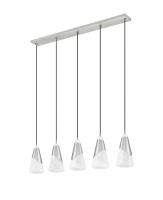 Five Light Linear Chandelier by Z-Lite - Aimie Collection, Brushed Nickel Finish - 828P6-5L-BN