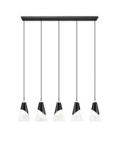 Five Light Linear Chandelier by Z-Lite - Aimie Collection, Matte Black Finish - 828P6-5L-MB