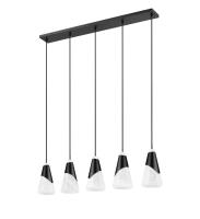 Five Light Linear Chandelier by Z-Lite - Aimie Collection, Matte Black Finish - 828P6-5L-MB
