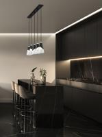 Five Light Linear Chandelier by Z-Lite - Aimie Collection, Matte Black Finish - 828P6-5L-MB